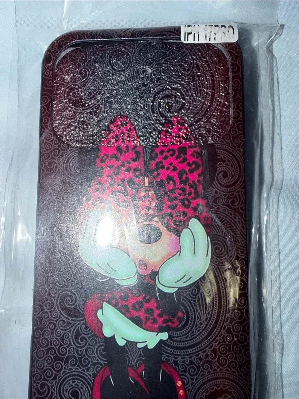 I-Phone 17 PRO Pink Leopard Bow Cartoon Phone Case with Character Design